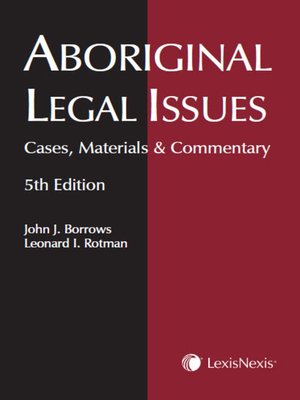 cover image of Aboriginal Legal Issues